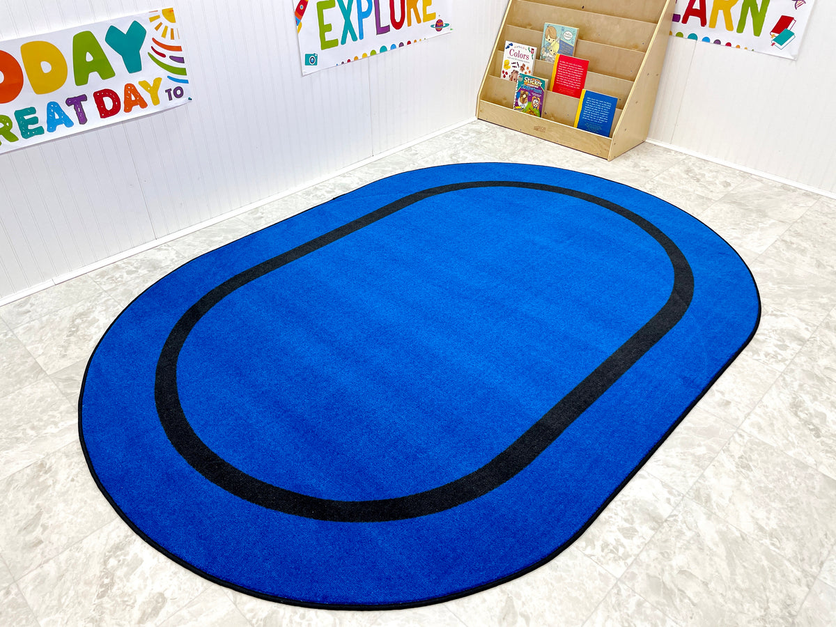 Small Blue Rectangular Floor Mat - Montessori Services
