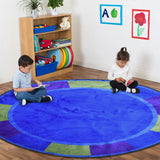 Cool Colors Circle Rug