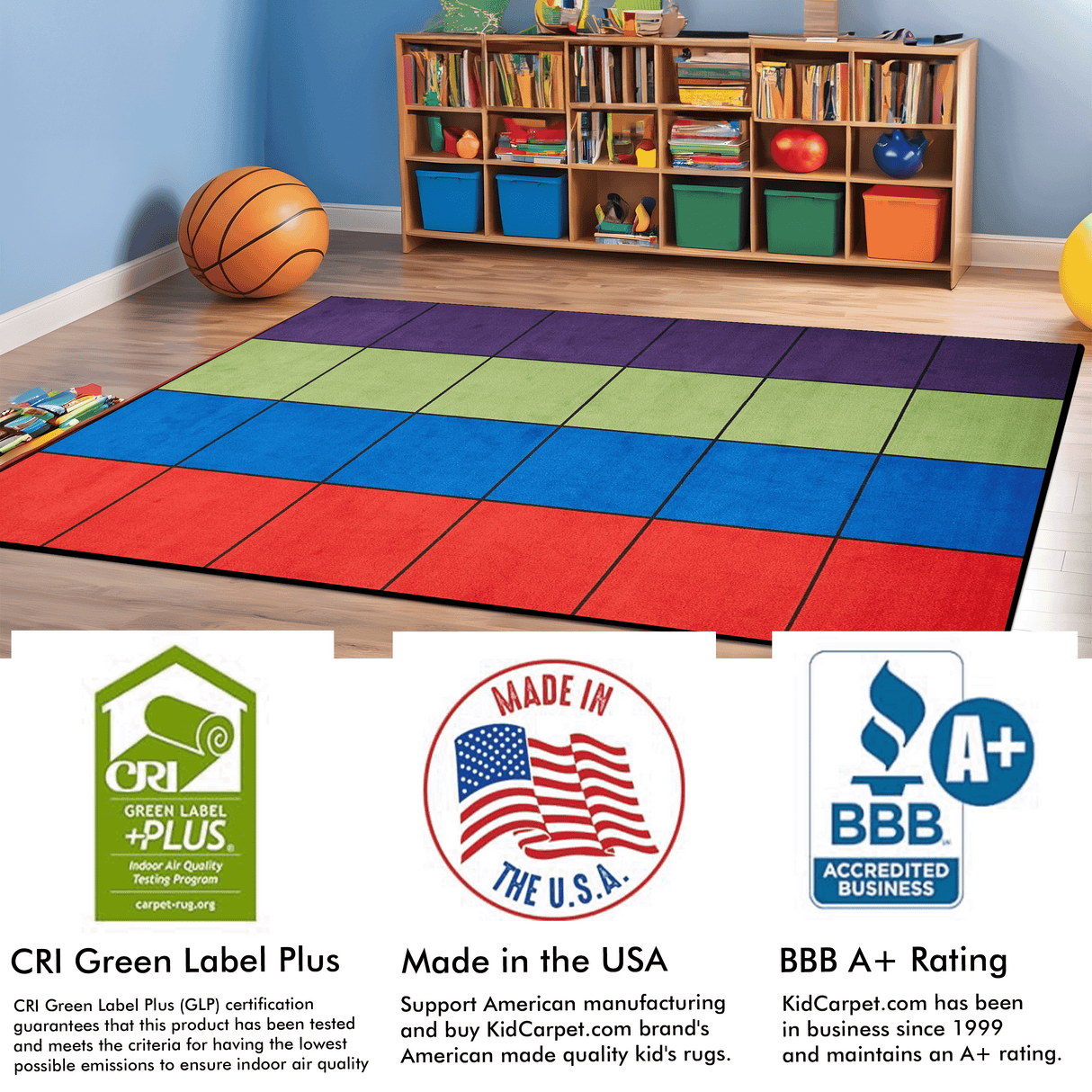 Blocks Seating Rug MULTI With 24 Squares