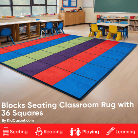 Blocks Seating Rug MULTI With 36 Squares