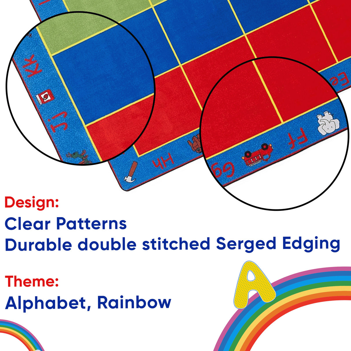 ABC Rainbow Seating Rug 24