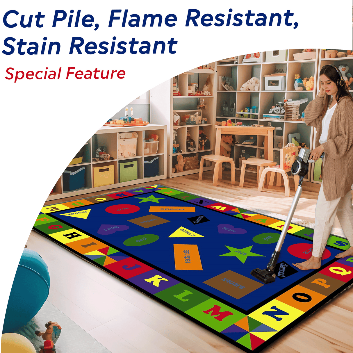 Colorful Shapes Rug With BRIGHT Colors