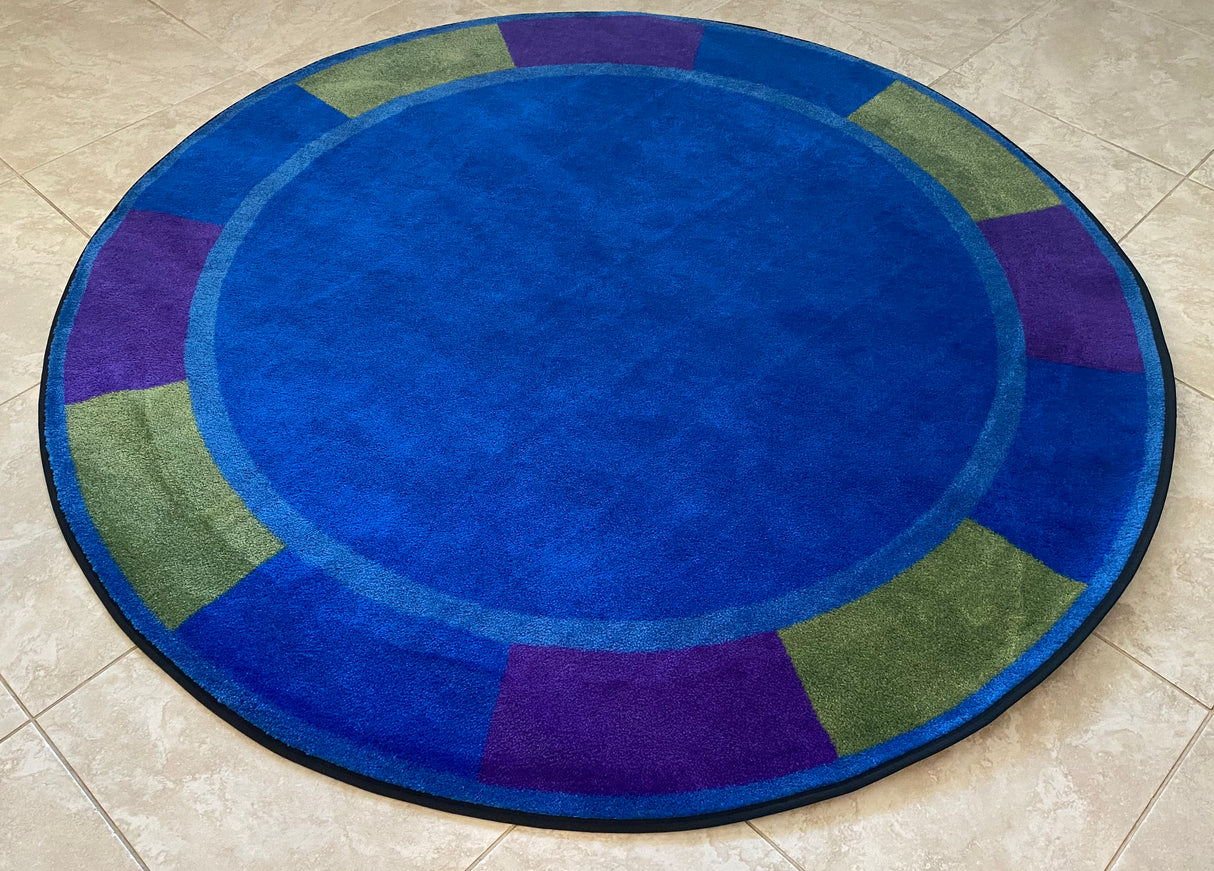 Cool Colors Circle Rug