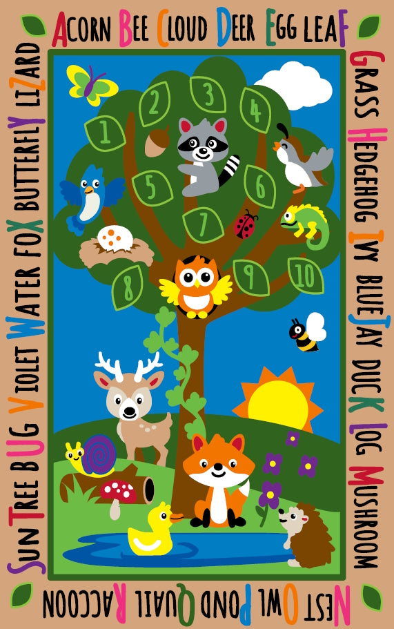 Forest Alphabet Learning Rug PRESALE!! (COMING IN STOCK SUMMER 2025)