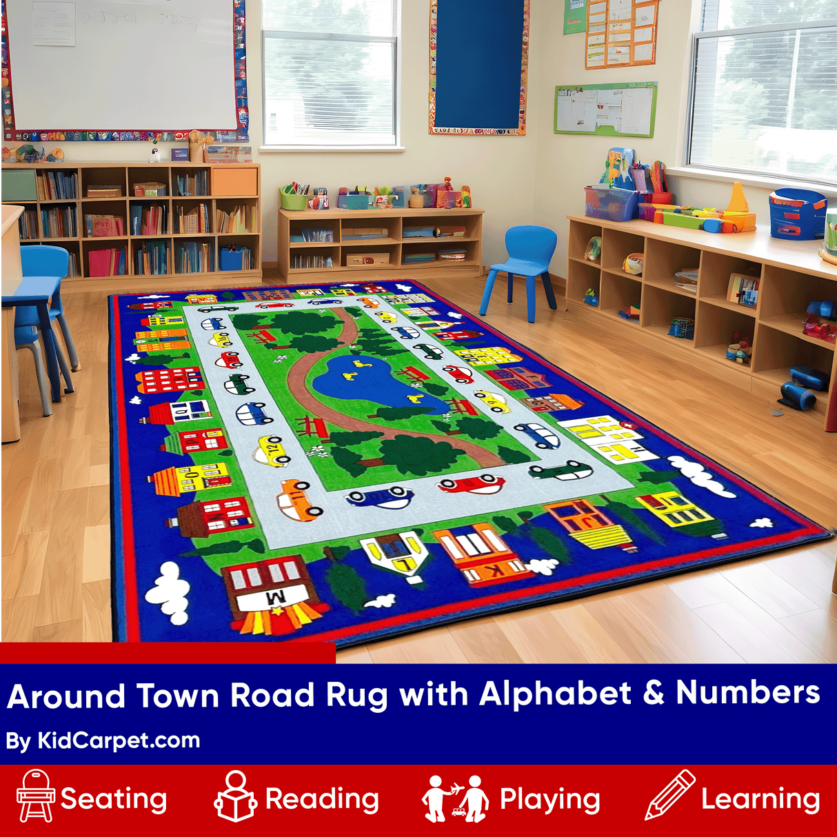 Around Town Road Rug With Alphabet