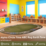 Alpha Circle Time ABC Rug With EARTH TONE Colors