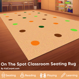 On the Spot Classroom Seating Rug Jungle Colors on Tan