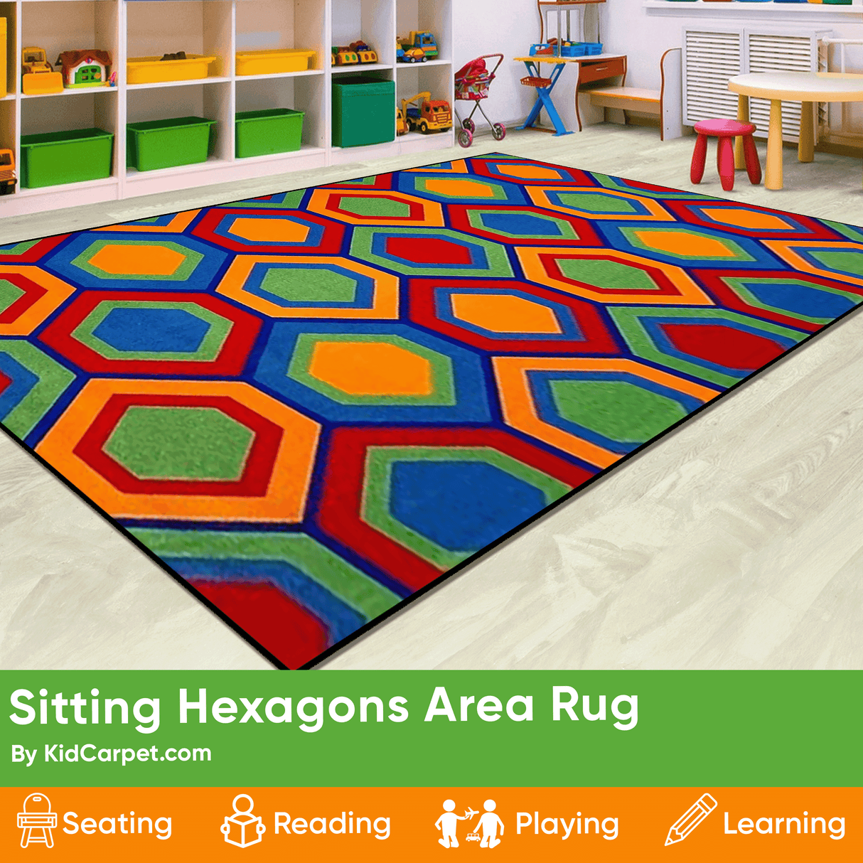 Sitting Hexagons Children's Rug