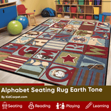 Alphabet Seating Rug Earth Tone