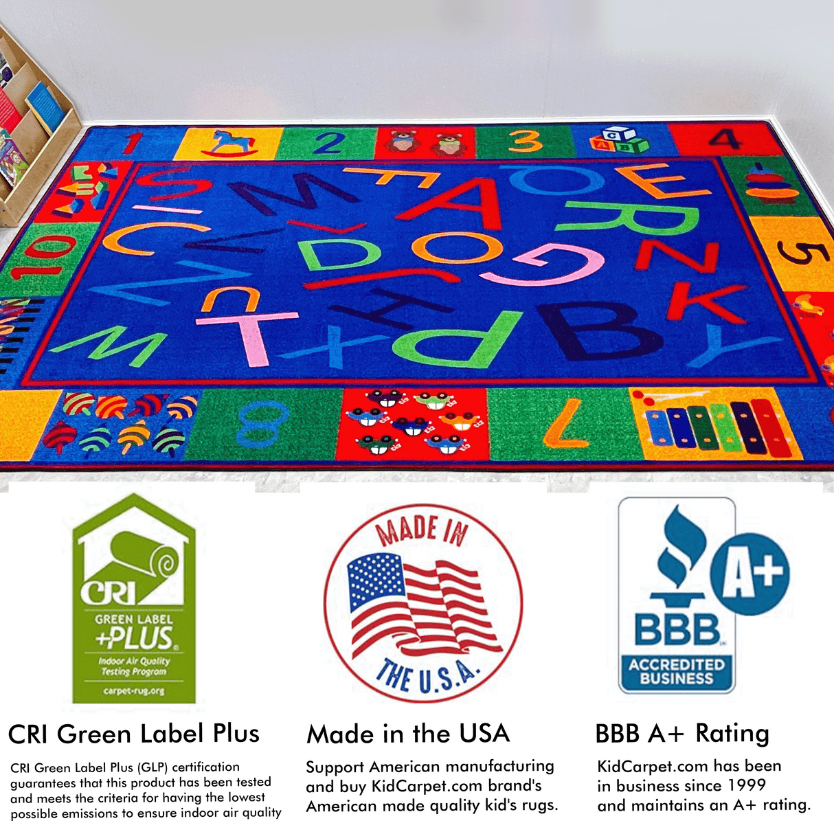 Alphabet and Numbers Teaching Toddler Rug