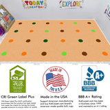 On the Spot Classroom Seating Rug Jungle Colors on Tan