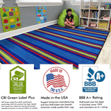 Classic Stripes Kids Rug Cool Blue