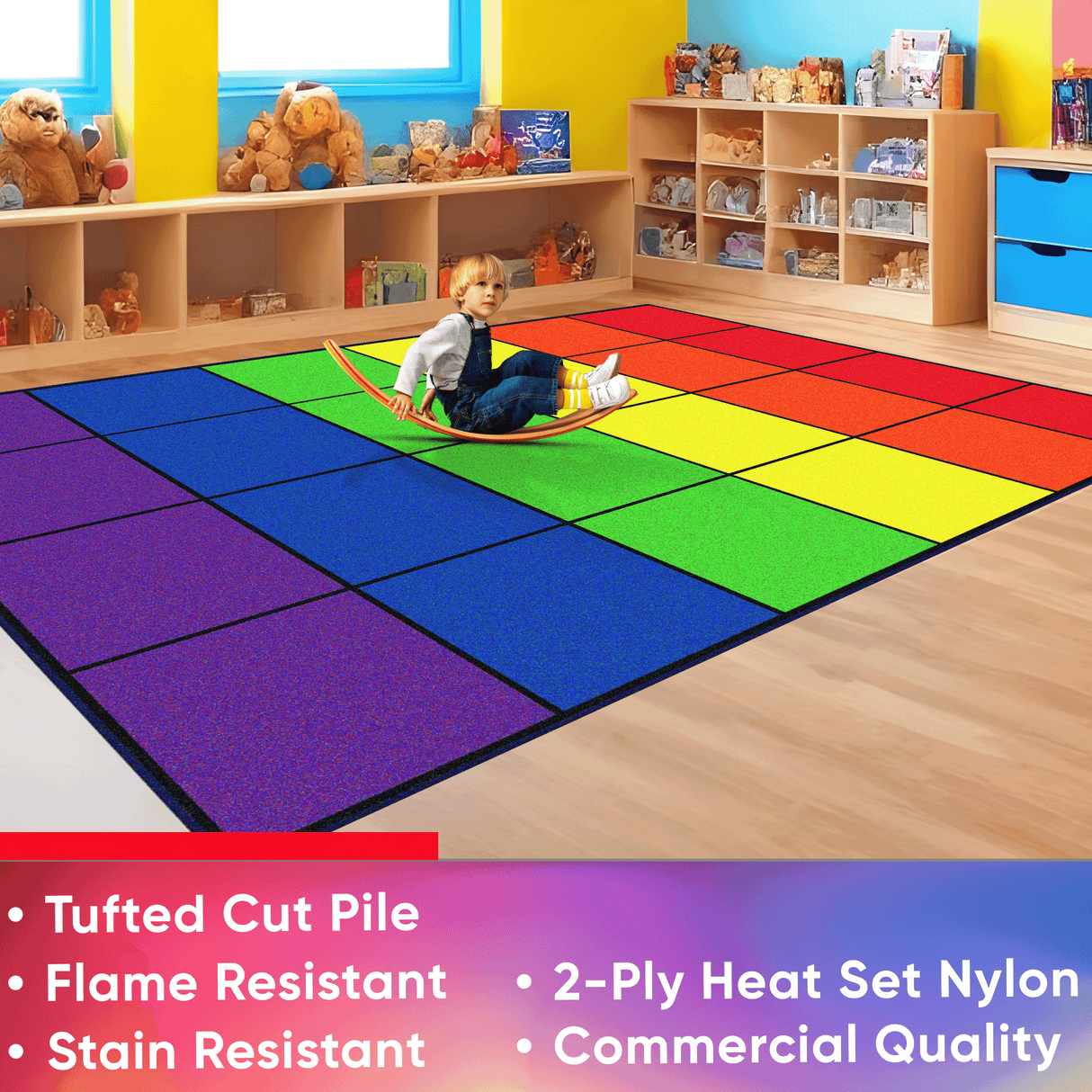 Rainbow Blocks Seating Rug 24 PRESALE!! (COMING IN STOCK LATE OCTOBER)