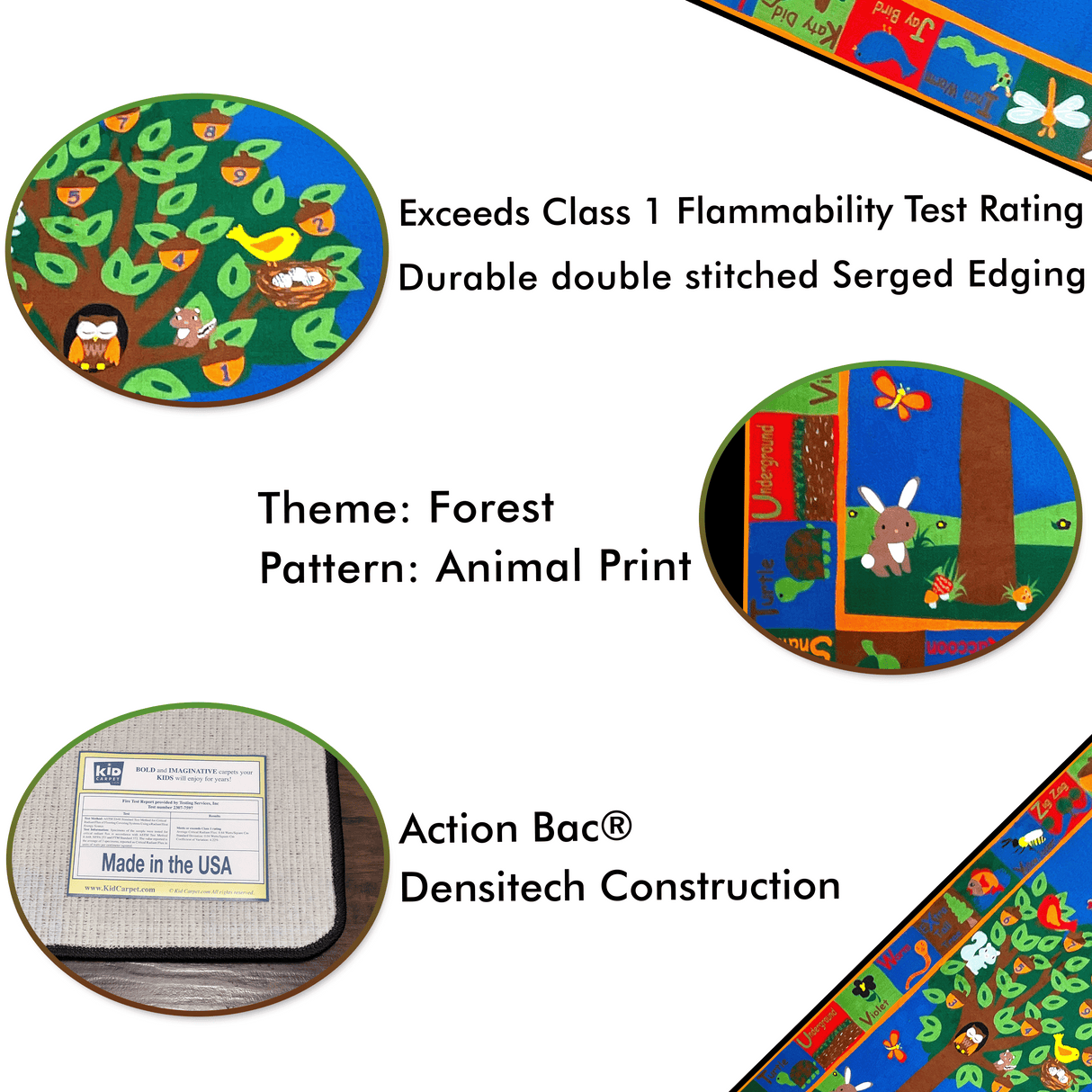 Forest Rug With Animal Alphabet