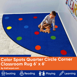 Color Spots Corner Quarter Circle Rug