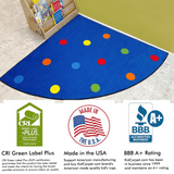 Color Spots Corner Quarter Circle Rug