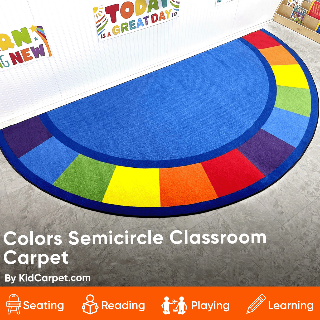 Colors Semicircle Classroom Rug