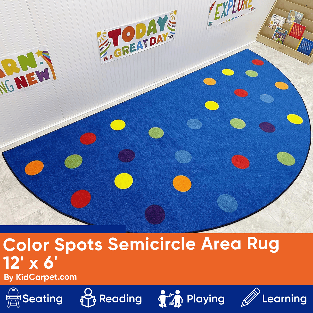 Color Spots Semicircle Rug