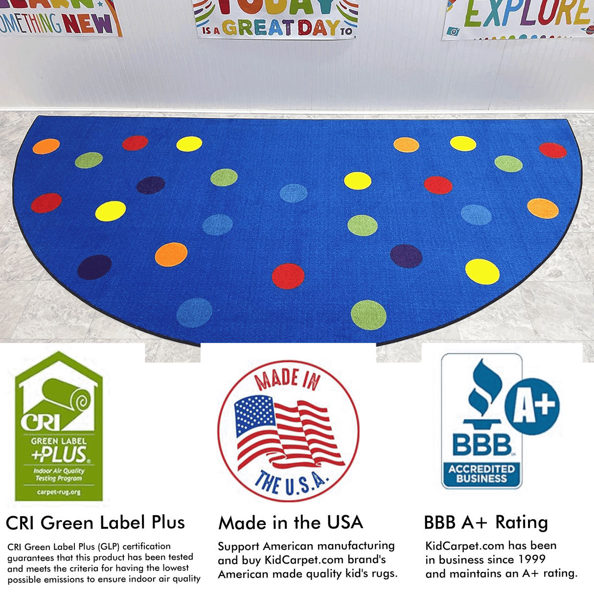 Color Spots Semicircle Rug