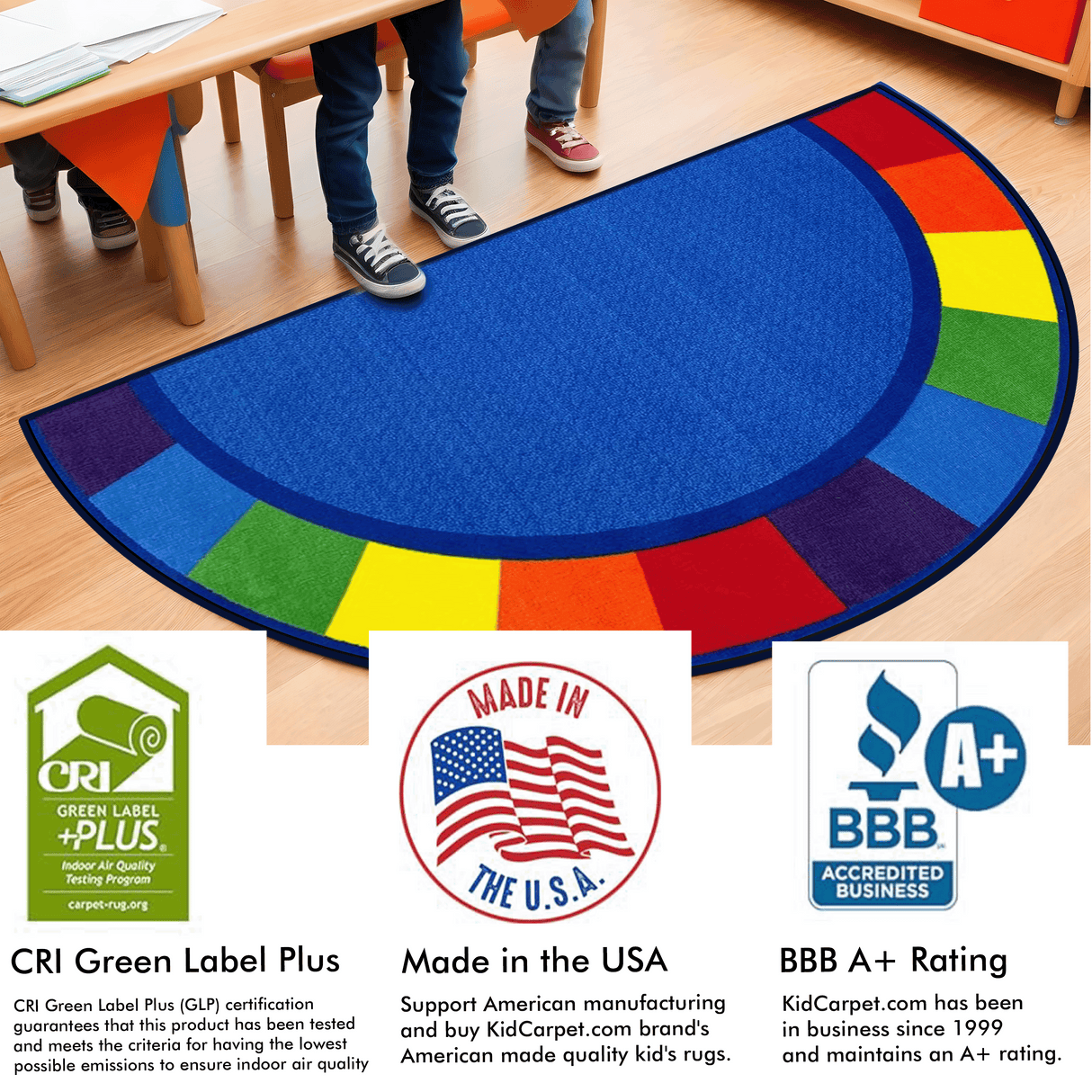 Colors Semicircle Classroom Rug