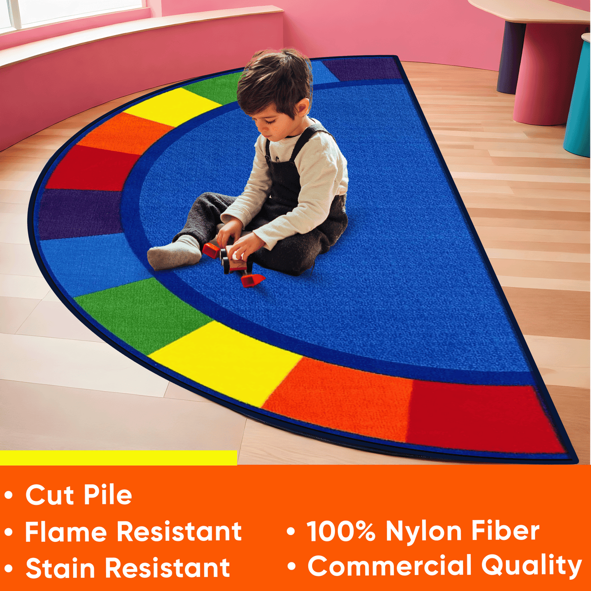 Colors Semicircle Classroom Rug