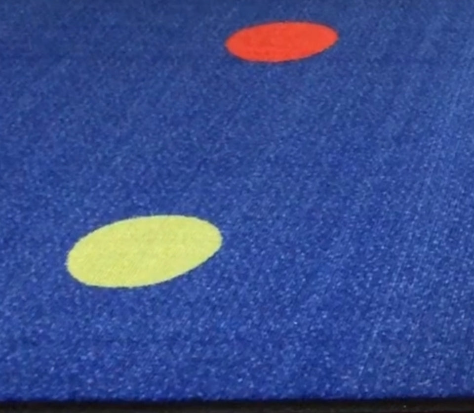 On the Spot Classroom Seating Rug Multi on Blue