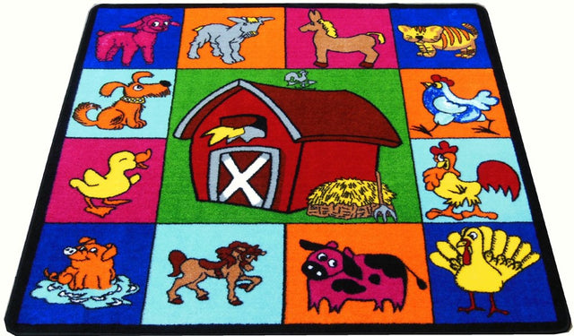 Nursery Farm Animal Daycare Rug