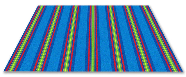 Classic Stripes Kids Rug Cool Blue - KidCarpet.com