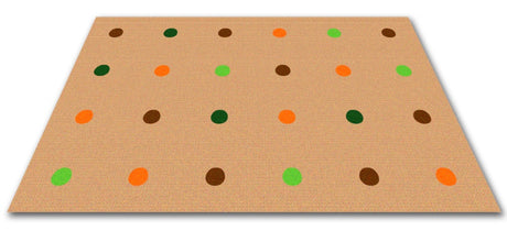 Dots In A Row Wall to Wall Carpet Jungle Colors on Tan - KidCarpet.com