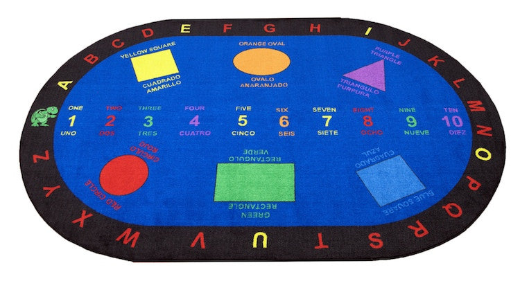 Bilingual Shapes Educational Rug