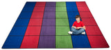 Blocks Seating Rug MULTI With 36 Squares - KidCarpet.com