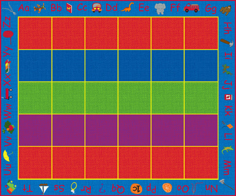 ABC Rainbow Classroom Seating Rug 30