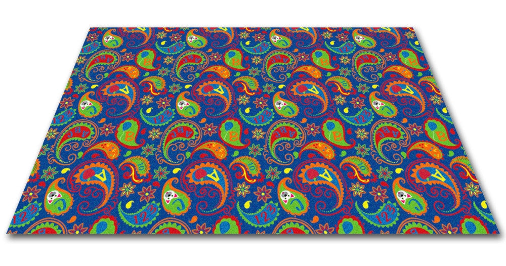 Paisley Wall to Wall Carpet With ABC - KidCarpet.com