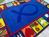 Bible Squares Christian School Rug - KidCarpet.com