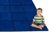 Blocks Seating Rug BLUE With 30 Squares - KidCarpet.com