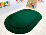 Montessori Classroom Rug Green With Black Line - KidCarpet.com