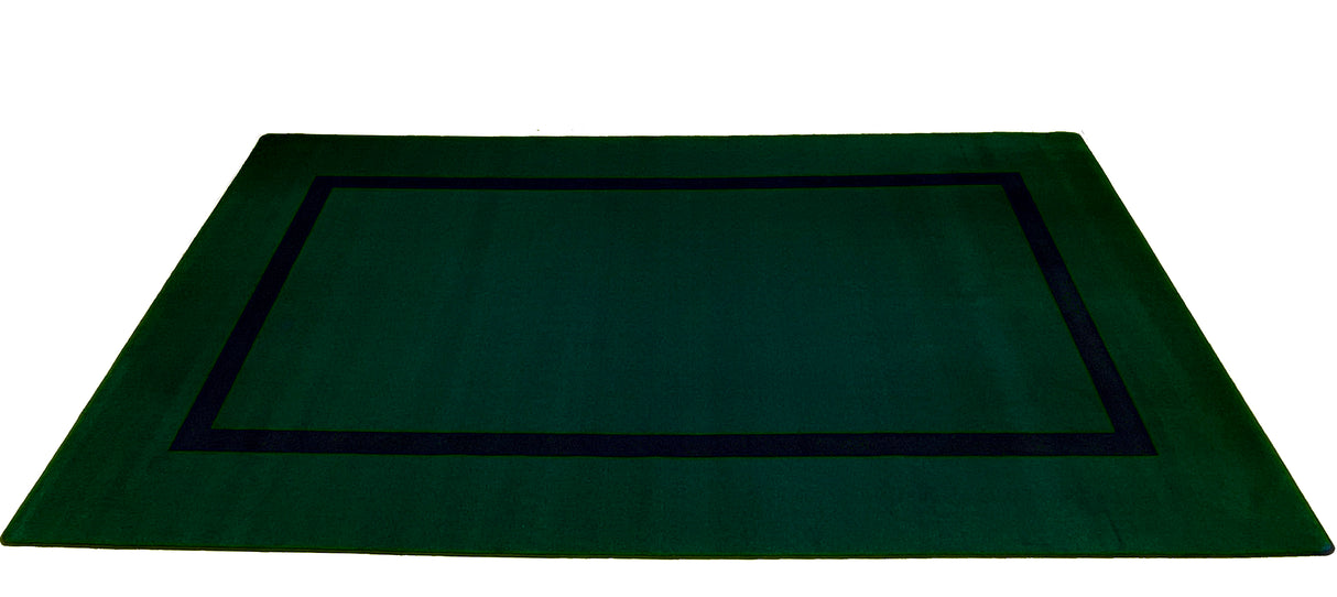 Montessori Classroom Rug Green With Black Line - KidCarpet.com