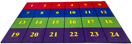 Classroom Seating Rug With 24 Squares BRIGHT - KidCarpet.com