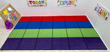 Blocks Seating Rug MULTI With 24 Squares - KidCarpet.com