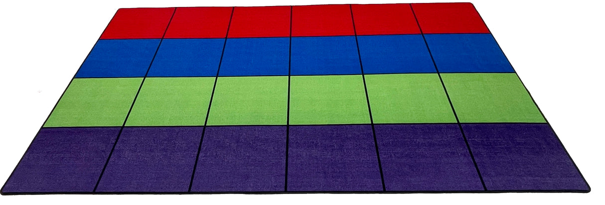 Blocks Seating Rug MULTI With 24 Squares - KidCarpet.com