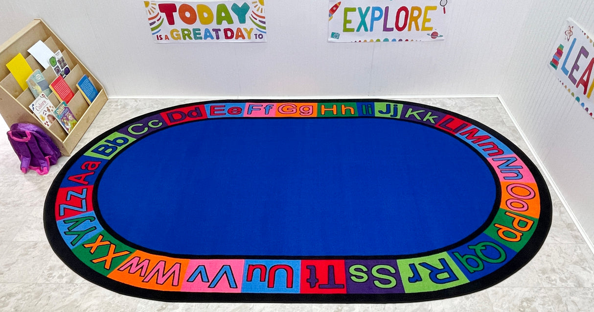 Alpha Circle Time ABC Rug With BRIGHT Colors - KidCarpet.com