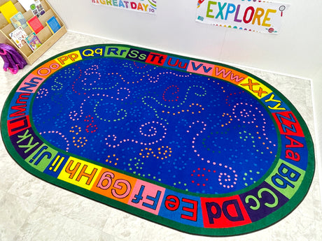 Alpha Dots Circle Time ABC Rug - KidCarpet.com