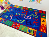 Alphabet and Numbers Teaching Toddler Classroom Rug