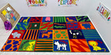 Animal Squares School Rug