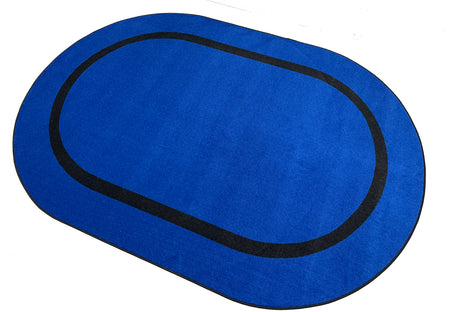 Montessori Classroom Rug Blue With Black Line - KidCarpet.com