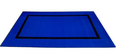 Montessori Classroom Rug Blue With Black Line - KidCarpet.com