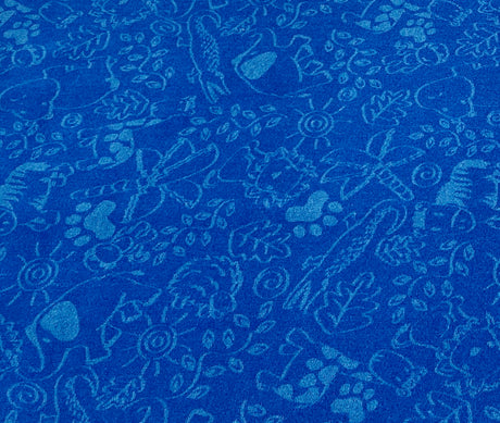 Animal Doodles Children's Rug Blue on Blue