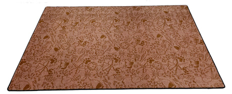 Animal Doodles Wall to Wall Children's Carpet Brown on Tan 