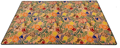 Animal Doodles Children's Rug Multi on Tan - KidCarpet.com