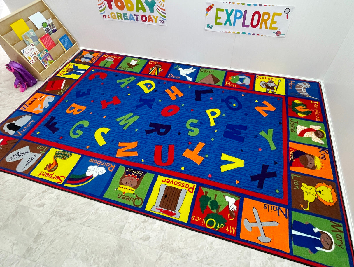 Bible Sunday School Rug With ABCs - KidCarpet.com